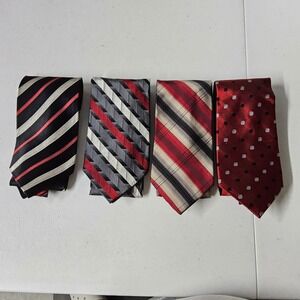 Silk‎ Neckties Lot Designer Striped Plaid J.P. Banks Pierre Cardin Christian